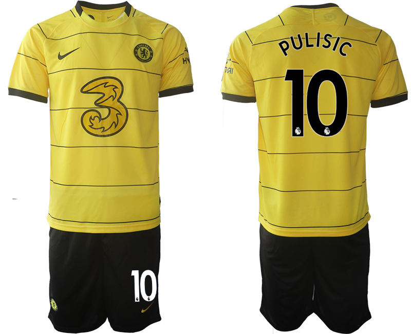Men 2021-2022 Club Chelsea away yellow #10 Soccer Jersey